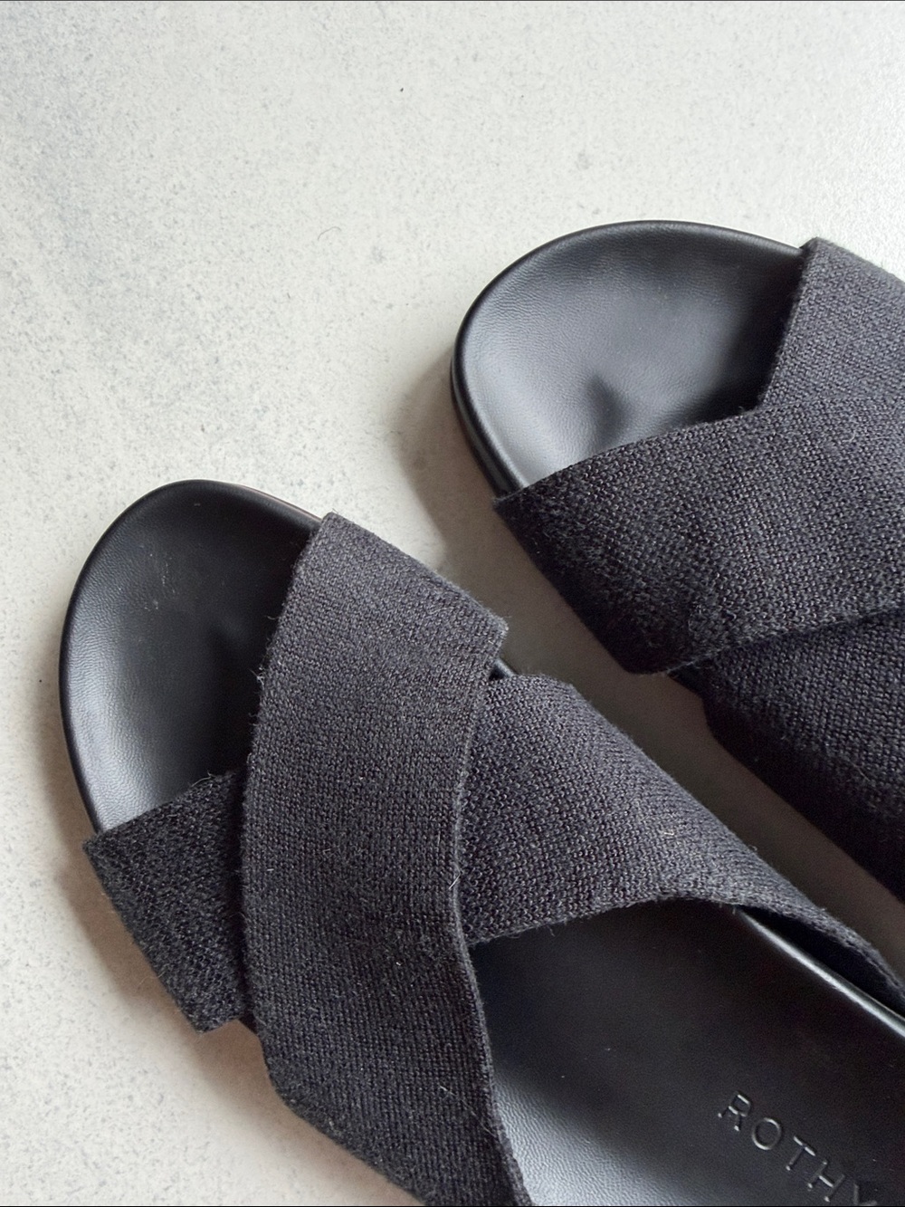 Rothy's Black Crisscross Slide Sandals - Picture 3 of 5